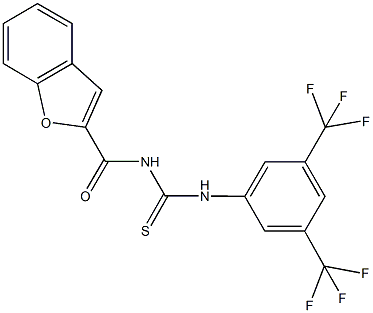 N-(1-benzofuran-2-ylcarbonyl)-N'-[3,5-bis(trifluoromethyl)phenyl]thiourea,,结构式
