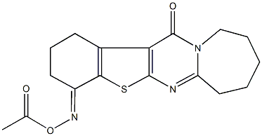 2,3,8,9,10,11-hexahydro[1]benzothieno[2',3':4,5]pyrimido[1,2-a]azepine-4,13(1H,7H)-dione 4-(O-acetyloxime) Structure