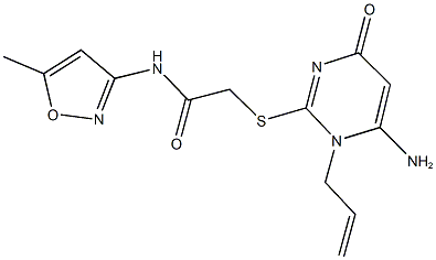 2-[(1-allyl-6-amino-4-oxo-1,4-dihydro-2-pyrimidinyl)sulfanyl]-N-(5-methyl-3-isoxazolyl)acetamide,,结构式