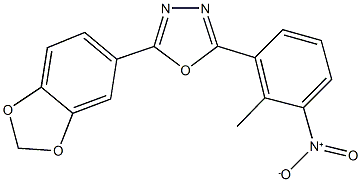  2-(1,3-benzodioxol-5-yl)-5-{3-nitro-2-methylphenyl}-1,3,4-oxadiazole