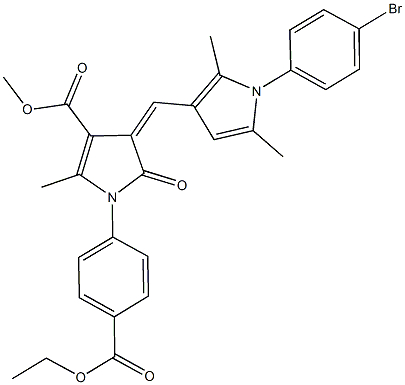  methyl 4-{[1-(4-bromophenyl)-2,5-dimethyl-1H-pyrrol-3-yl]methylene}-1-[4-(ethoxycarbonyl)phenyl]-2-methyl-5-oxo-4,5-dihydro-1H-pyrrole-3-carboxylate