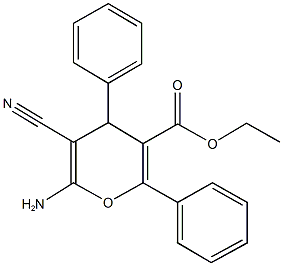 ethyl 6-amino-5-cyano-2,4-diphenyl-4H-pyran-3-carboxylate,,结构式