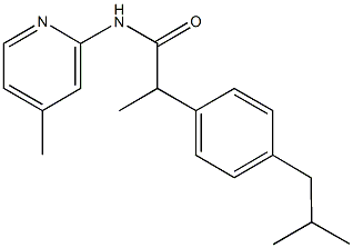 2-(4-isobutylphenyl)-N-(4-methyl-2-pyridinyl)propanamide Struktur