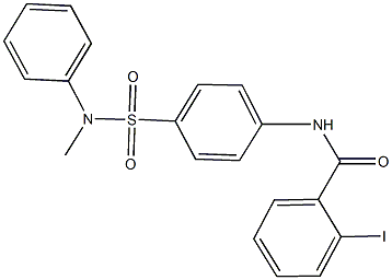 2-iodo-N-{4-[(methylanilino)sulfonyl]phenyl}benzamide 结构式