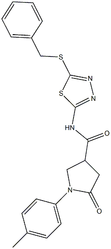 N-[5-(benzylsulfanyl)-1,3,4-thiadiazol-2-yl]-1-(4-methylphenyl)-5-oxo-3-pyrrolidinecarboxamide