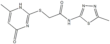 2-[(6-methyl-4-oxo-1,4-dihydro-2-pyrimidinyl)sulfanyl]-N-(5-methyl-1,3,4-thiadiazol-2-yl)acetamide