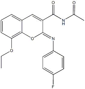 N-acetyl-8-ethoxy-2-[(4-fluorophenyl)imino]-2H-chromene-3-carboxamide Structure