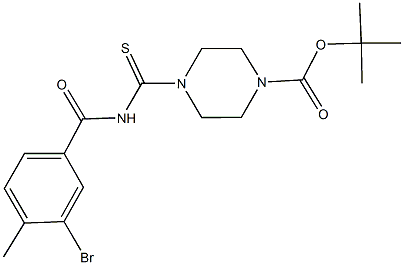 tert-butyl 4-{[(3-bromo-4-methylbenzoyl)amino]carbothioyl}-1-piperazinecarboxylate Structure