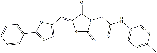  2-{2,4-dioxo-5-[(5-phenyl-2-furyl)methylene]-1,3-thiazolidin-3-yl}-N-(4-methylphenyl)acetamide