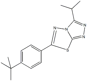 6-(4-tert-butylphenyl)-3-isopropyl[1,2,4]triazolo[3,4-b][1,3,4]thiadiazole Struktur
