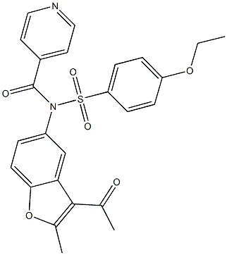 N-(3-acetyl-2-methyl-1-benzofuran-5-yl)-4-ethoxy-N-isonicotinoylbenzenesulfonamide