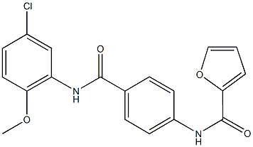 N-{4-[(5-chloro-2-methoxyanilino)carbonyl]phenyl}-2-furamide Struktur