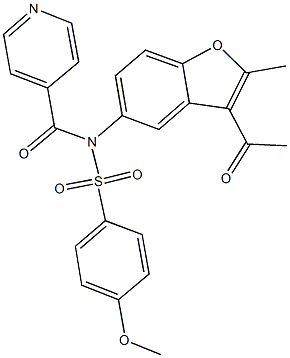 N-(3-acetyl-2-methyl-1-benzofuran-5-yl)-N-isonicotinoyl-4-methoxybenzenesulfonamide