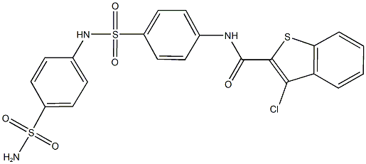 N-(4-{[4-(aminosulfonyl)anilino]sulfonyl}phenyl)-3-chloro-1-benzothiophene-2-carboxamide