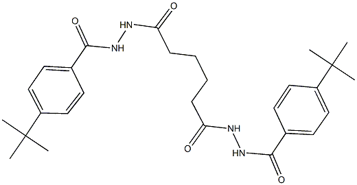4-tert-butyl-N'-{6-[2-(4-tert-butylbenzoyl)hydrazino]-6-oxohexanoyl}benzohydrazide Struktur