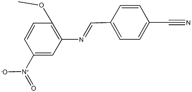 4-[({5-nitro-2-methoxyphenyl}imino)methyl]benzonitrile,,结构式