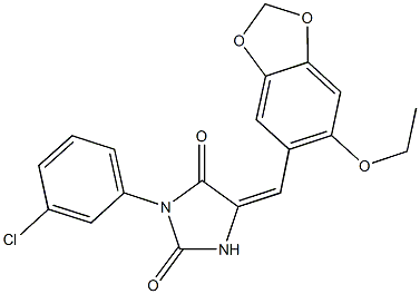  3-(3-chlorophenyl)-5-[(6-ethoxy-1,3-benzodioxol-5-yl)methylene]-2,4-imidazolidinedione