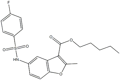 pentyl 5-{[(4-fluorophenyl)sulfonyl]amino}-2-methyl-1-benzofuran-3-carboxylate Structure