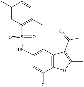 N-(3-acetyl-7-chloro-2-methyl-1-benzofuran-5-yl)-2,5-dimethylbenzenesulfonamide Structure