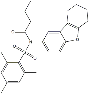  N-butyryl-2,4,6-trimethyl-N-(6,7,8,9-tetrahydrodibenzo[b,d]furan-2-yl)benzenesulfonamide