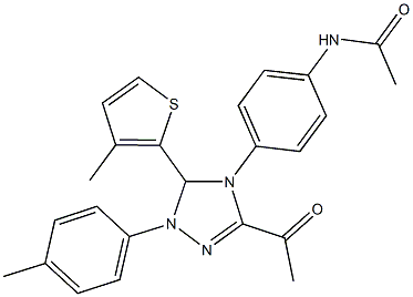 N-{4-[3-acetyl-1-(4-methylphenyl)-5-(3-methyl-2-thienyl)-1,5-dihydro-4H-1,2,4-triazol-4-yl]phenyl}acetamide Structure