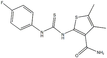  2-{[(4-fluoroanilino)carbothioyl]amino}-4,5-dimethylthiophene-3-carboxamide