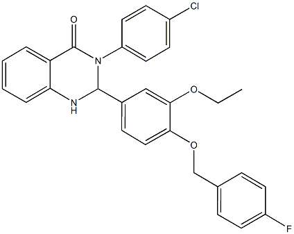 3-(4-chlorophenyl)-2-{3-ethoxy-4-[(4-fluorobenzyl)oxy]phenyl}-2,3-dihydro-4(1H)-quinazolinone