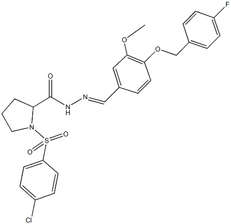  1-[(4-chlorophenyl)sulfonyl]-N'-{4-[(4-fluorobenzyl)oxy]-3-methoxybenzylidene}-2-pyrrolidinecarbohydrazide