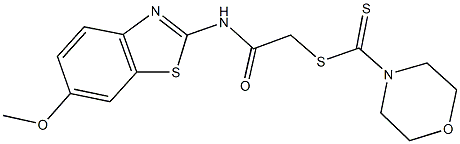 2-[(6-methoxy-1,3-benzothiazol-2-yl)amino]-2-oxoethyl 4-morpholinecarbodithioate
