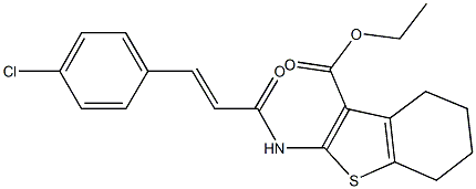 ethyl 2-{[3-(4-chlorophenyl)acryloyl]amino}-4,5,6,7-tetrahydro-1-benzothiophene-3-carboxylate,,结构式