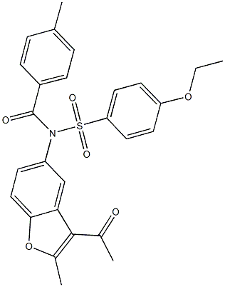 N-(3-acetyl-2-methyl-1-benzofuran-5-yl)-4-ethoxy-N-(4-methylbenzoyl)benzenesulfonamide Structure
