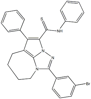 1-(3-bromophenyl)-N,4-diphenyl-5,6,7,8-tetrahydro-2,2a,8a-triazacyclopenta[cd]azulene-3-carbothioamide,,结构式