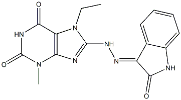  7-ethyl-3-methyl-8-[2-(2-oxo-1,2-dihydro-3H-indol-3-ylidene)hydrazino]-3,7-dihydro-1H-purine-2,6-dione