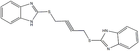 2-{[4-(1H-benzimidazol-2-ylsulfanyl)-2-butynyl]sulfanyl}-1H-benzimidazole Struktur