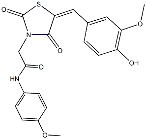  2-[5-(4-hydroxy-3-methoxybenzylidene)-2,4-dioxo-1,3-thiazolidin-3-yl]-N-(4-methoxyphenyl)acetamide