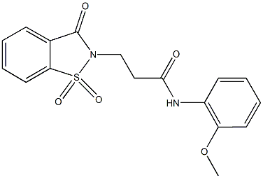3-(1,1-dioxido-3-oxo-1,2-benzisothiazol-2(3H)-yl)-N-(2-methoxyphenyl)propanamide|