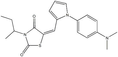 3-sec-butyl-5-({1-[4-(dimethylamino)phenyl]-1H-pyrrol-2-yl}methylene)-1,3-thiazolidine-2,4-dione Struktur