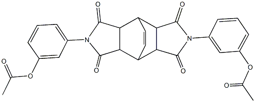 3-{10-[3-(acetyloxy)phenyl]-3,5,9,11-tetraoxo-4,10-diazatetracyclo[5.5.2.0~2,6~.0~8,12~]tetradec-13-en-4-yl}phenyl acetate Structure