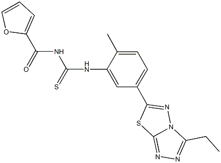N-[5-(3-ethyl[1,2,4]triazolo[3,4-b][1,3,4]thiadiazol-6-yl)-2-methylphenyl]-N'-(2-furoyl)thiourea Structure