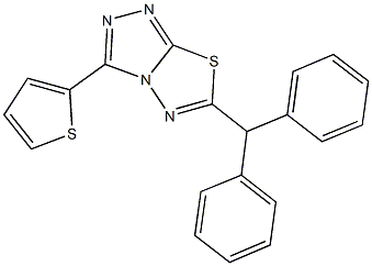 6-benzhydryl-3-(2-thienyl)[1,2,4]triazolo[3,4-b][1,3,4]thiadiazole 化学構造式