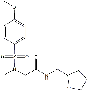 2-[[(4-methoxyphenyl)sulfonyl](methyl)amino]-N-(tetrahydro-2-furanylmethyl)acetamide Struktur