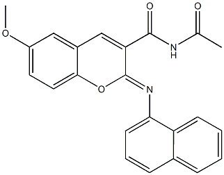 N-acetyl-6-methoxy-2-(1-naphthylimino)-2H-chromene-3-carboxamide Structure