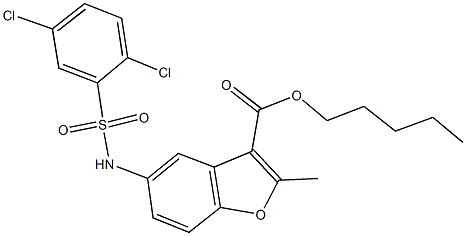 pentyl 5-{[(2,5-dichlorophenyl)sulfonyl]amino}-2-methyl-1-benzofuran-3-carboxylate