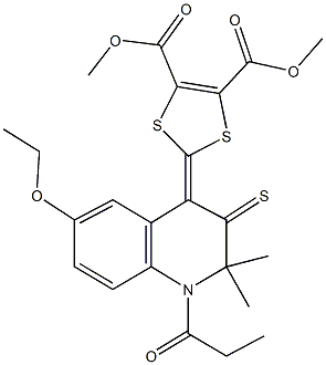 dimethyl 2-(6-ethoxy-2,2-dimethyl-1-propionyl-3-thioxo-2,3-dihydro-4(1H)-quinolinylidene)-1,3-dithiole-4,5-dicarboxylate