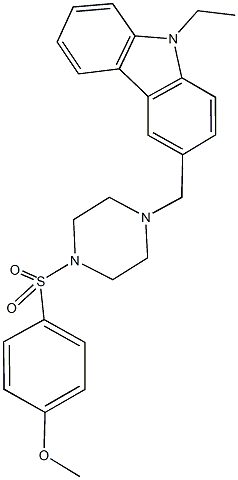 9-ethyl-3-({4-[(4-methoxyphenyl)sulfonyl]-1-piperazinyl}methyl)-9H-carbazole Struktur