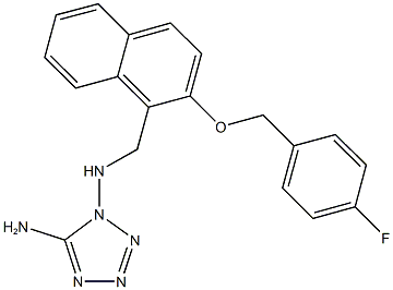 N-(5-amino-1H-tetraazol-1-yl)-N-({2-[(4-fluorobenzyl)oxy]-1-naphthyl}methyl)amine Structure