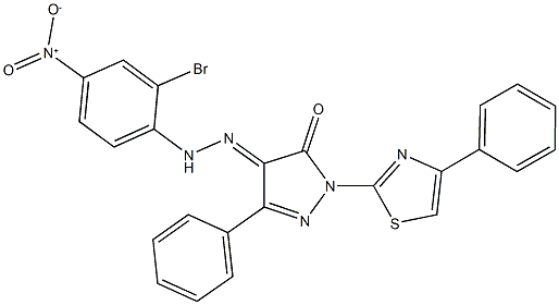 3-phenyl-1-(4-phenyl-1,3-thiazol-2-yl)-1H-pyrazole-4,5-dione 4-({2-bromo-4-nitrophenyl}hydrazone)