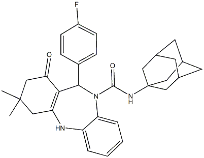 N-(1-adamantyl)-11-(4-fluorophenyl)-3,3-dimethyl-1-oxo-1,2,3,4,5,11-hexahydro-10H-dibenzo[b,e][1,4]diazepine-10-carboxamide