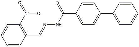 N'-{2-nitrobenzylidene}[1,1'-biphenyl]-4-carbohydrazide,,结构式