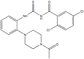 N-[2-(4-acetyl-1-piperazinyl)phenyl]-N'-(2,5-dichlorobenzoyl)thiourea Struktur